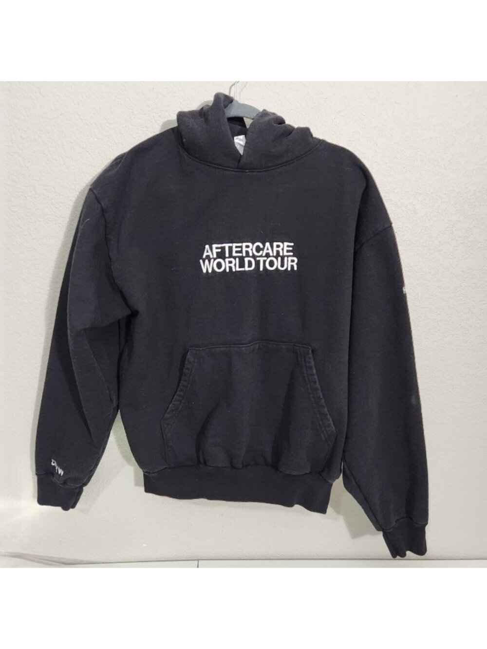 Aftercare World Tour Crew Hoodie Black Cotton Heavy Fleece Made In USA Large